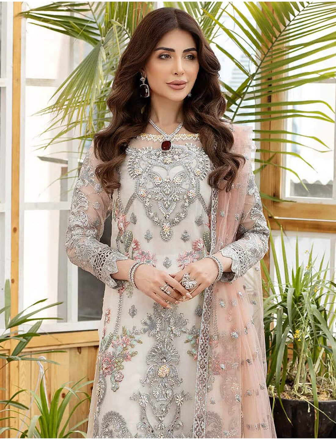 Maryam's Design No. 149 : Heavy Net Salwar Suit - Semi Stitched
